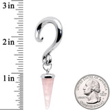 4G Pink Stone Point Spiral Taper Ear Weights