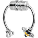 Clear Gem Bee Hive Non Pierced Magnetic Clip On Fake Septum Ring