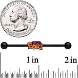 14G Black Eek Purple Spider Halloween Industrial Barbell 38mm