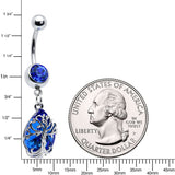 Blue Gem Drop Tree Dangle Belly Ring