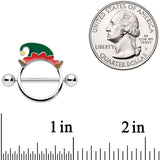 14G 9/16 Holiday Elf Hat Christmas Nipple Shield Set