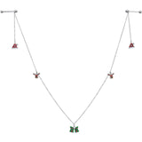 14G 9/16 White Orb Santa Hat Christmas Barbell Nipple Chain Set