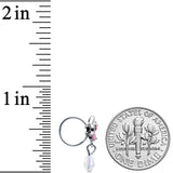 20G 5/16 Heart Pink Butterfly Clear Dangle Nose Hoop