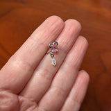 20G 5/16 Heart Pink Butterfly Clear Dangle Nose Hoop