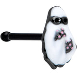 20G 1/4 Black Hipster Ghost Halloween Nose Bone