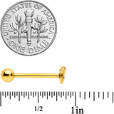 Clear CZ Gem Gold Tone Open Butterfly Barbell Tongue Ring