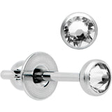 3mm Clear Gem Bezel G23 Titanium Post Stud Earrings