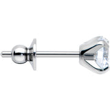 Clear CZ Gem 5mm G23 Titanium Post Stud Earrings