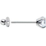 Clear CZ Gem 5mm G23 Titanium Post Stud Earrings