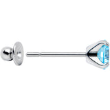 Blue CZ Gem 5mm G23 Titanium Post Stud Earrings