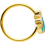 20G 5/16 Green Faux Opal Gold Tone Curvy Mermaid Nose Hoop