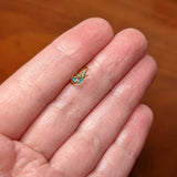 20G 5/16 Green Faux Opal Gold Tone Curvy Mermaid Nose Hoop