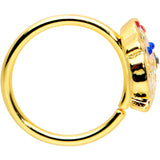 20G 5/16 Clear Gem Gold Tone Snazzy Santa Christmas Nose Hoop