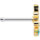 20G 1/4 Green Faux Opal Curvy Mermaid Nose Bone