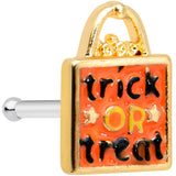 20G 1/4 Trick or Treat Orange Halloween Nose Bone
