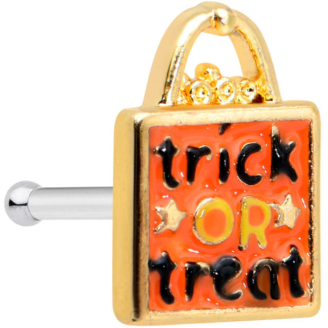 20G 1/4 Trick or Treat Orange Halloween Nose Bone