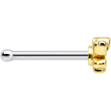 20G 1/4 Black Green Gem Hungry Alligator Nose Bone