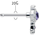 20G 1/4 Purple Gem Unlock My Heart Key Nose Bone