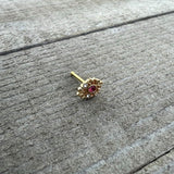 20G 1/4 Pink Clear Gem Gold Tone Lace Love Nose Bone