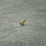 20G 1/4 Pink Clear Gem Gold Tone Lace Love Nose Bone