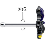 20G 1/4 Witch Flying Cat Halloween Nose Bone