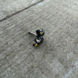 20G 1/4 Witch Flying Cat Halloween Nose Bone