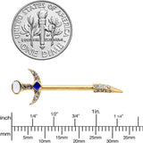 14G 9/16 Clear Gem Gold Tone Sabre Sword Barbell Nipple Ring Set