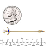 14G Clear Gem Gold Tone Sabre Sword Industrial Barbell 38mm