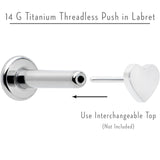 14G 5/16 G23 Titanium Threadless Post Only Labret Monroe Tragus