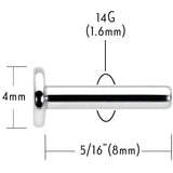 14G 5/16 G23 Titanium Threadless Post Only Labret Monroe Tragus