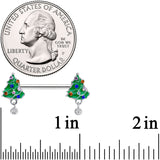 14G 1/2 Clear Blue Red Gem Christmas Tree Barbell Nipple Ring Set