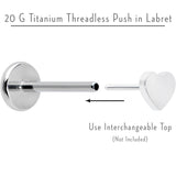 20G 5/16 G23 Titanium Threadless Post Only Labret Tragus Nose