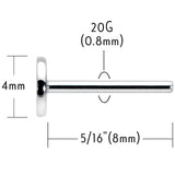 20G 5/16 G23 Titanium Threadless Post Only Labret Tragus Nose