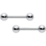 14G 1/2 Simple Classic Barbell Nipple Ring Set