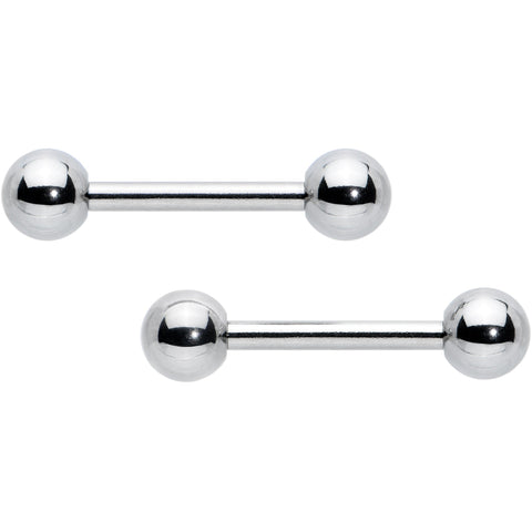 14G 1/2 Simple Classic Barbell Nipple Ring Set