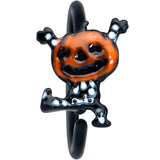 20G 5/16 Black Dancing Skeleton Pumpkin Halloween Nose Hoop