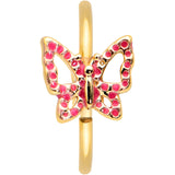 20G 5/16 Gold Tone Sweet Simple Butterfly Nose Hoop