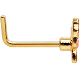 20G 7mm Gold Tone Sweet Simple Butterfly L Shape Nose Ring