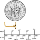 20G 7mm Gold Tone Sweet Simple Butterfly L Shape Nose Ring