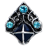 20G 7mm Blue Gem Rococo Blues Elegant L-Shape Nose Ring