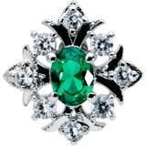 20G 1/4 Green Gem Ornate Art Deco Nose Bone