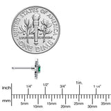 20G 1/4 Green Gem Ornate Art Deco Nose Bone