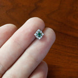 20G 1/4 Green Gem Ornate Art Deco Nose Bone