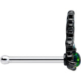 20G 1/4 Green Synthetic Opal Fall Leaf Nose Bone