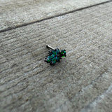 20G 1/4 Green Synthetic Opal Fall Leaf Nose Bone