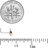 20G 7.5mm Colorful Reindeer Christmas L Shape Nose Ring