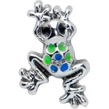 20G 1/4 Black Gem Polka Dot Blue Green Frog Nose Bone