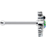 20G 1/4 Black Gem Polka Dot Blue Green Frog Nose Bone