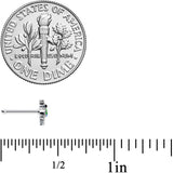 20G 1/4 Black Gem Polka Dot Blue Green Frog Nose Bone