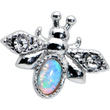 20G 1/4 White Synthetic Opal Insect Nose Bone